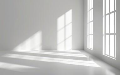 Fototapeta premium Minimalist Room with Sunlit Shadows