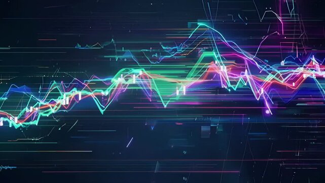 Explore a real-time analysis showcasing stock market trends through interactive data visualization and vibrant graphics.