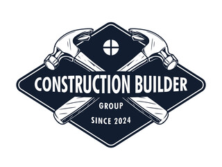 Fototapeta premium Construction builder logo badge design