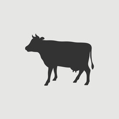 Vector Simple Isolated Cow Icon