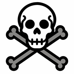 Crossing bones skull  art vector illustration