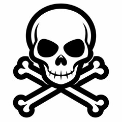 Crossing bones skull  art vector illustration