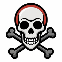 Crossing bones skull  art vector illustration