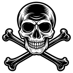 Crossing bones skull  art vector illustration