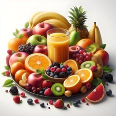 Ai generatif fruit juice and fruits