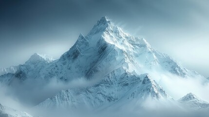 Obraz premium Majestic Snowy Mountain Peak