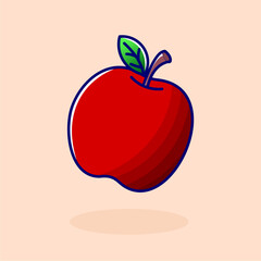 cute simple apple illustration icon