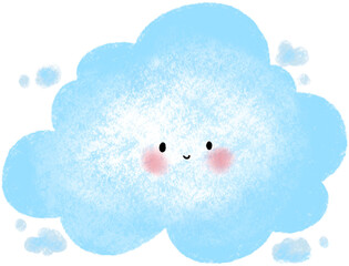 Hand drawn cute cloud cartoon character illustrations.