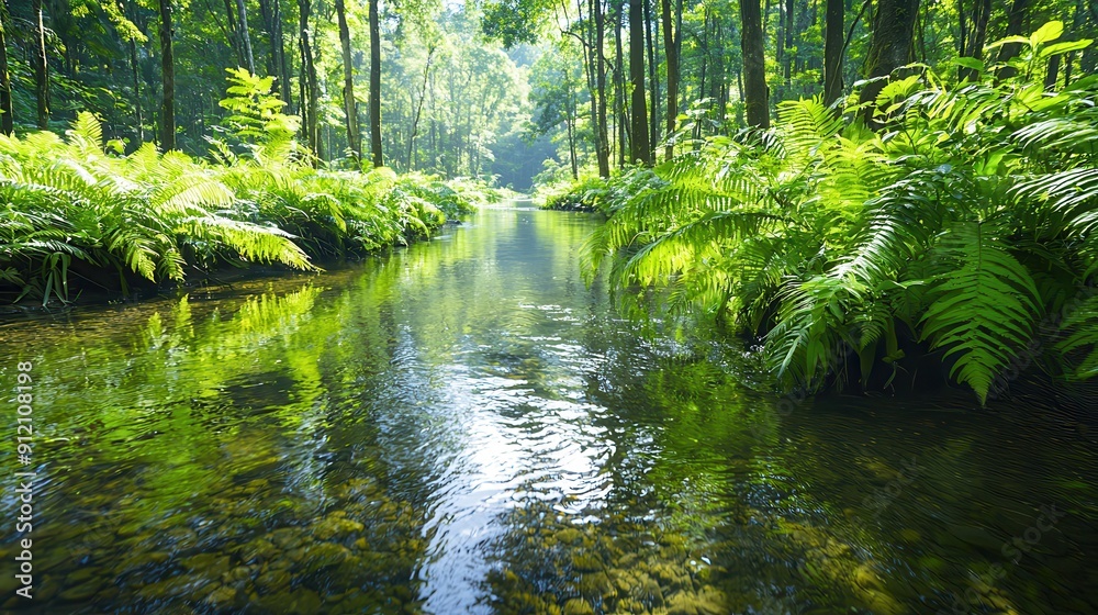 Canvas Prints Tranquil Forest Stream.