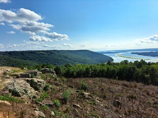 Winding river through the mountains 