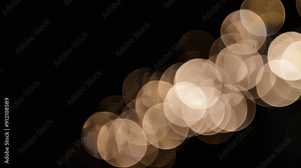Wall mural orange bokeh, circular pattern around the edge, bright and airy.