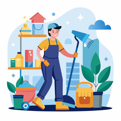 Cleaning service vector illustration 