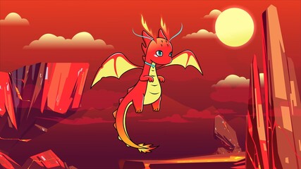 red dragon in the sky