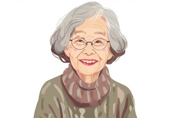 笑顔の日本人のおばあちゃん（おばあさん・祖母・終活・シニア・老後・老後資金）