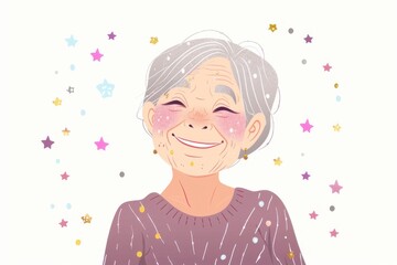 笑顔の日本人のおばあちゃん（おばあさん・祖母・終活・シニア・老後・老後資金）