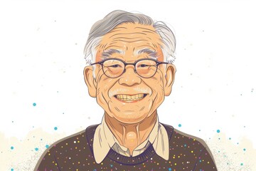 笑顔の日本人のおじいちゃん（おじいさん・祖父・リタイア・終活・シニア・老後・老後資金）