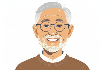 笑顔の日本人のおじいちゃん（おじいさん・祖父・リタイア・終活・シニア・老後・老後資金）