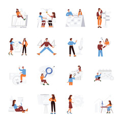 Basic RGBPack of Brainstorming Flat Illustrations  


