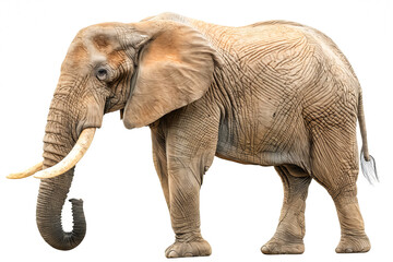 An elephant standing on a white background