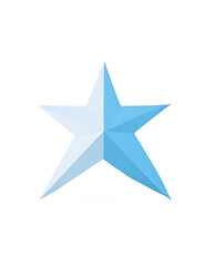 Obraz premium Minimalist 2D Flat-Style Art of a Star Icon, Featuring Simplified Points and a Single Bright Color, on a Plain White Background