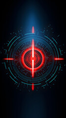 Digital technology red blue lens abstract graphic poster background