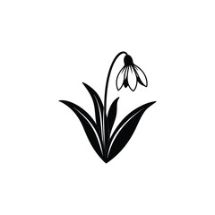 Creative Snowdrop Illustration Silhouette Vector Art