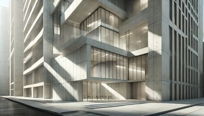 Fototapeta premium Modern Concrete Architecture with Light and Shadow
