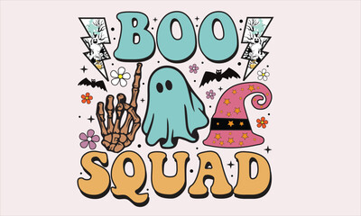 Boo Squad Halloween Retro Design