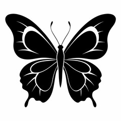 black and white butterfly isolated on white, butterfly vector illustration, butterfly vector art, butterfly silhouette, butterfly vector icon, eps