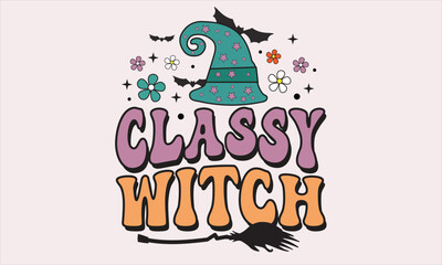 Classy Witch Halloween Retro Design