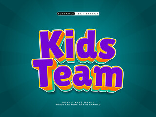 kids team editable text effect in game and kids text style