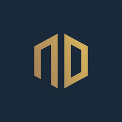 N, D, ND letter Logo Design. Alphabet ND initial logo vector Illustration