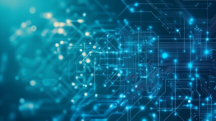 Obraz premium Futuristic Circuit Board Design: Exploring the Depths of Digital Technology and Innovation