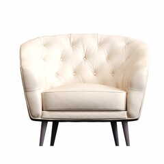 armchair isolated on white background, comfortable furniture for home interior, 3D illustration, cg render