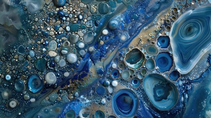 Abstract Blue and Gold Swirl Background