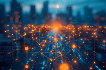 a city with persony lights

