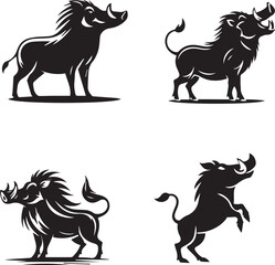 warthog silhouette, warthog icon, warthog vector, 