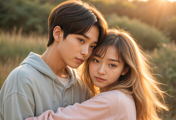 Obraz premium young lovely korean(asian) couple