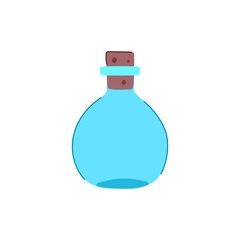 clear glass bottle cartoon. cap empty, container liquid, water amber clear glass bottle sign. isolated symbol vector illustration