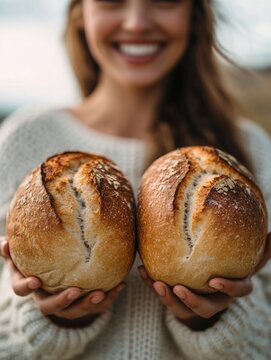 Woman with bread
