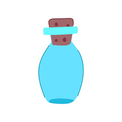 amber glass bottle cartoon. red black, mock label, mineral clean amber glass bottle sign. isolated symbol vector illustration