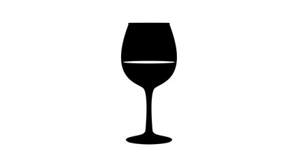 wine glass,  black isolated silhouette
