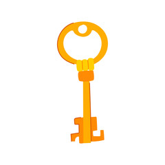success golden key cartoon. vintage unlock, hole door, antique open success golden key sign. isolated symbol vector illustration
