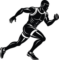A man running silhouette vector design