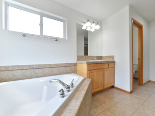 Modern residential bathroom interior
