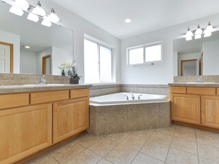 Modern residential bathroom interior