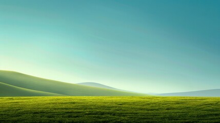 Obraz premium Serene Green Meadow Under Vast Sky