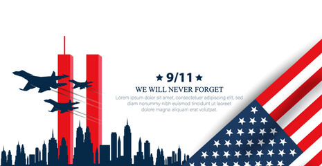 Patriot day USA. We will never forget. September 11