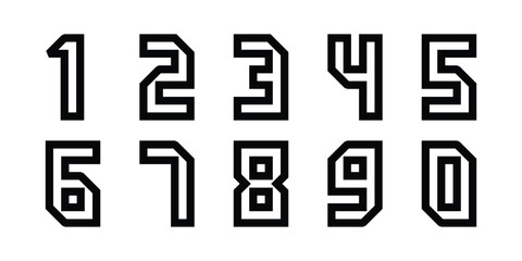 Set of creative number 1 to 0 logo designs, abstract number logo. Premium Vector