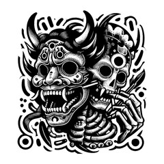skull mask monster design